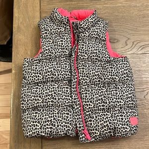 Toddler leopard/pink puffy vest